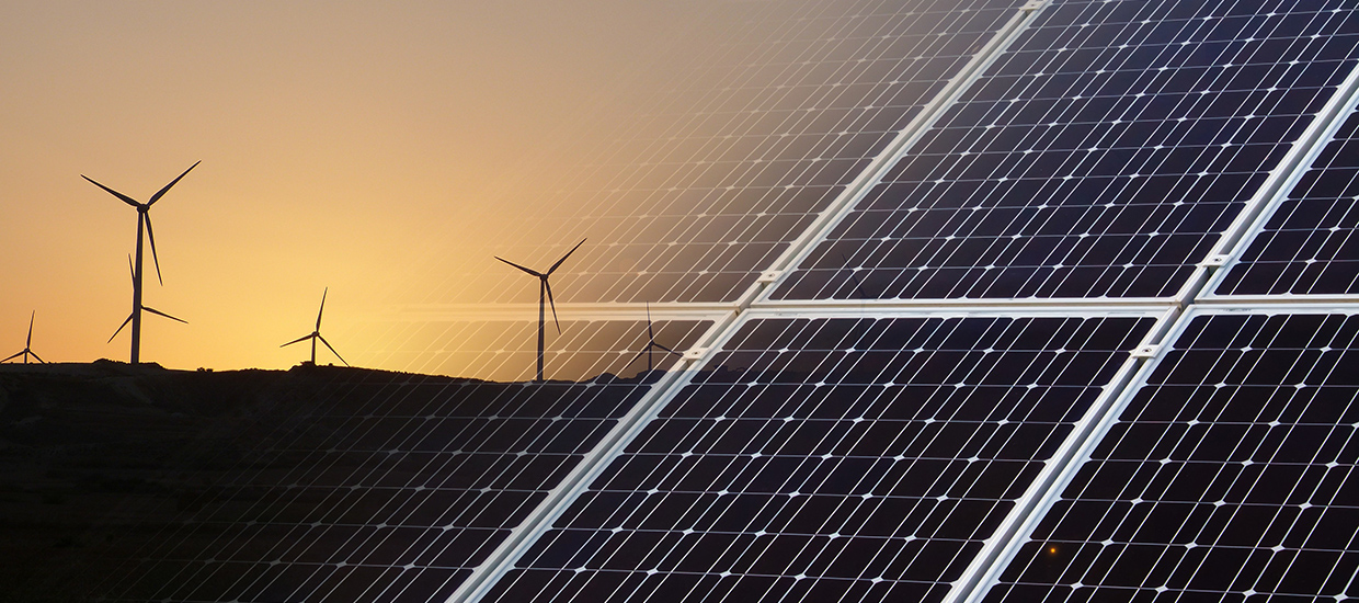 windmills and solar panels