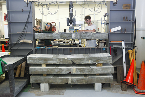 Students working in a lab